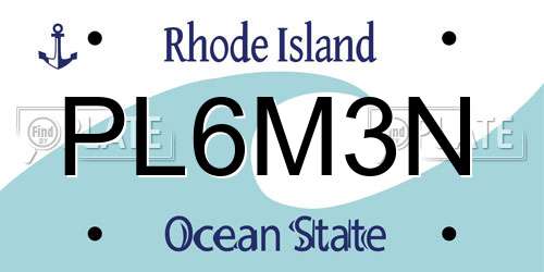 PL6M3N Rhode Island License Plate