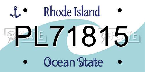 PL71815 Rhode Island License Plate