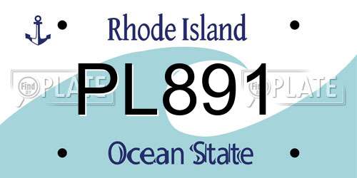 PL891 Rhode Island License Plate