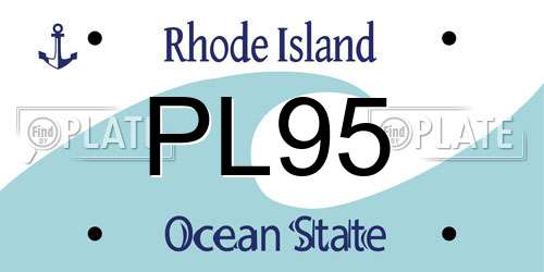 PL95 Rhode Island License Plate
