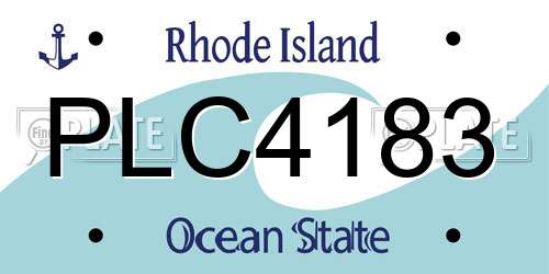 PLC4183 Rhode Island License Plate