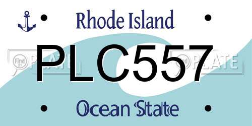 PLC557 Rhode Island License Plate
