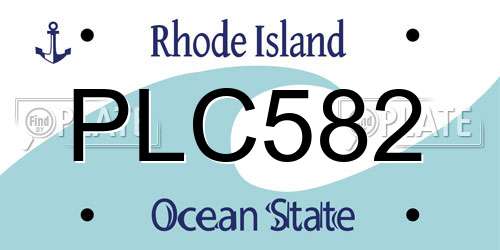 PLC582 Rhode Island License Plate