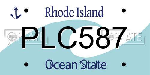 PLC587 Rhode Island License Plate