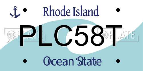PLC58T Rhode Island License Plate