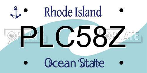 PLC58Z Rhode Island License Plate