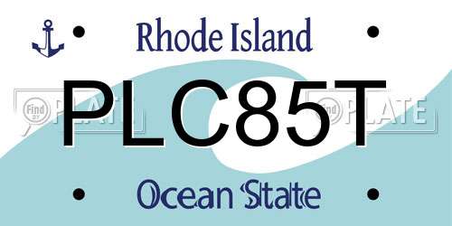 PLC85T Rhode Island License Plate