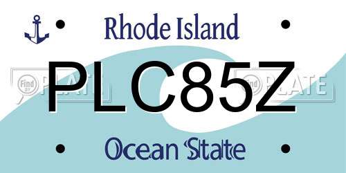 PLC85Z Rhode Island License Plate