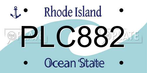 PLC882 Rhode Island License Plate