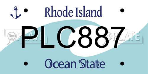 PLC887 Rhode Island License Plate