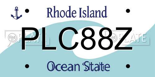 PLC88Z Rhode Island License Plate