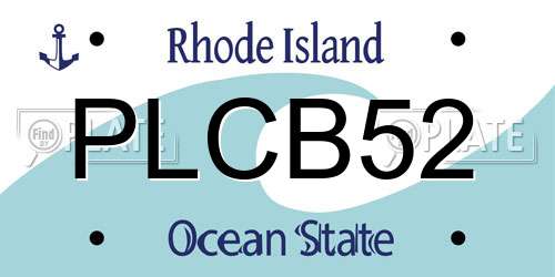 PLCB52 Rhode Island License Plate