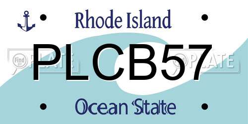 PLCB57 Rhode Island License Plate