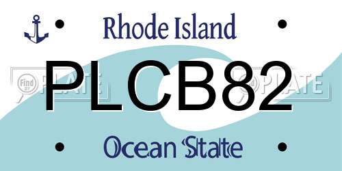 PLCB82 Rhode Island License Plate