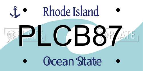 PLCB87 Rhode Island License Plate