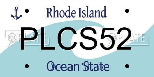 PLCS52 Rhode Island License Plate