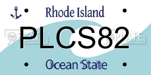 PLCS82 Rhode Island License Plate