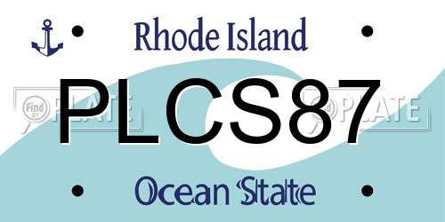 PLCS87 Rhode Island License Plate