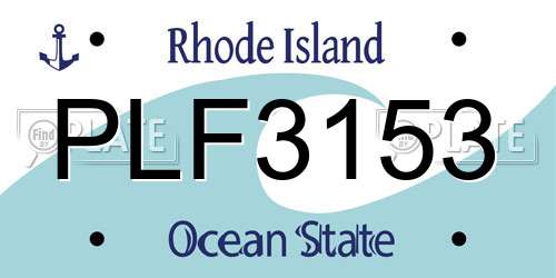 PLF3153 Rhode Island License Plate