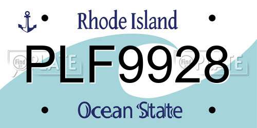 PLF9928 Rhode Island License Plate
