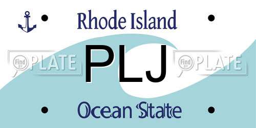PLJ Rhode Island License Plate