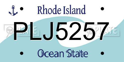 PLJ5257 Rhode Island License Plate
