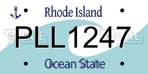 PLL1247 Rhode Island License Plate