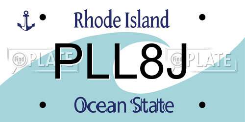 PLL8J Rhode Island License Plate
