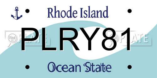 PLRY81 Rhode Island License Plate