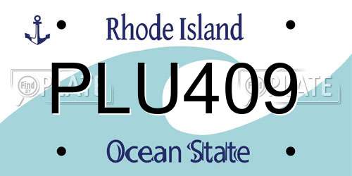 PLU409 Rhode Island License Plate