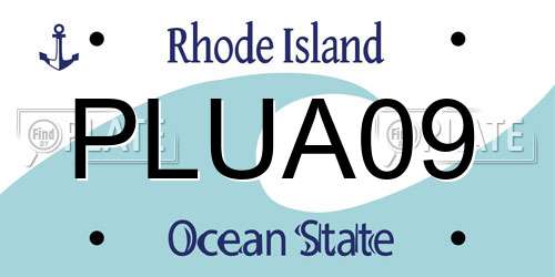 PLUA09 Rhode Island License Plate