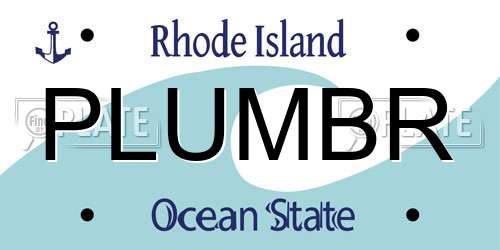 PLUMBR Rhode Island License Plate