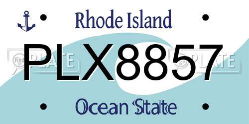 PLX8857 Rhode Island License Plate