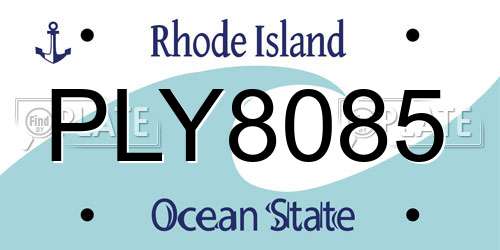 PLY8085 Rhode Island License Plate