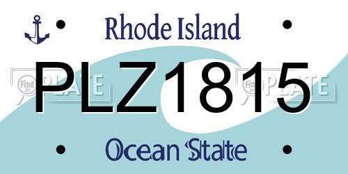 PLZ1815 Rhode Island License Plate