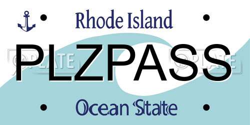 PLZPASS Rhode Island License Plate