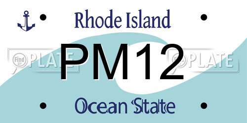 PM12 Rhode Island License Plate