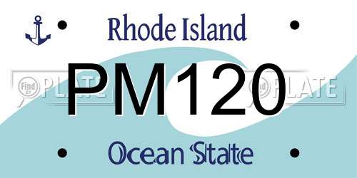 PM120 Rhode Island License Plate