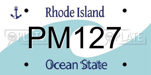 PM127 Rhode Island License Plate