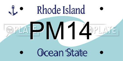 PM14 Rhode Island License Plate
