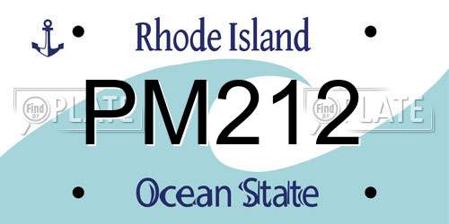 PM212 Rhode Island License Plate
