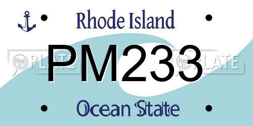 PM233 Rhode Island License Plate