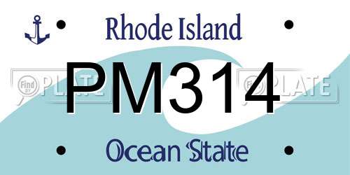 PM314 Rhode Island License Plate