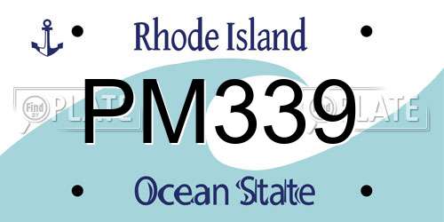 PM339 Rhode Island License Plate