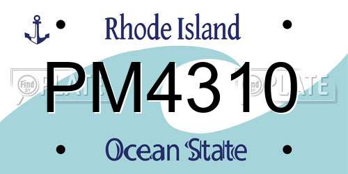 PM4310 Rhode Island License Plate