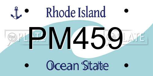 PM459 Rhode Island License Plate