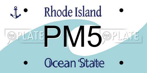 PM5 Rhode Island License Plate