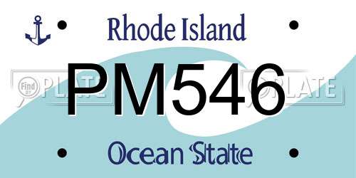 PM546 Rhode Island License Plate