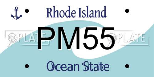 PM55 Rhode Island License Plate