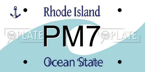 PM7 Rhode Island License Plate